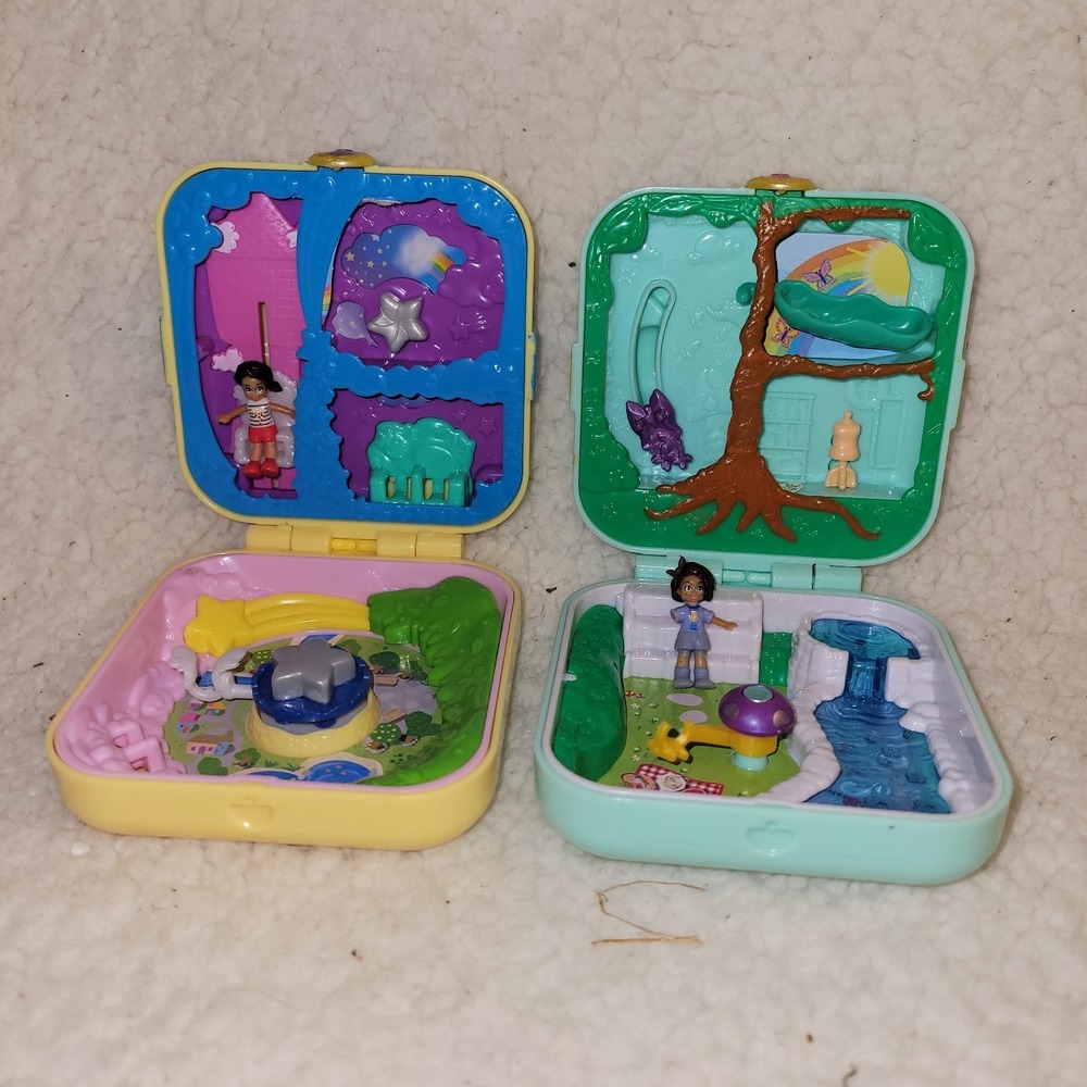 2 Polly Pocket Compact Cases Present 2018 1 Polly Has Broken‎  Arm